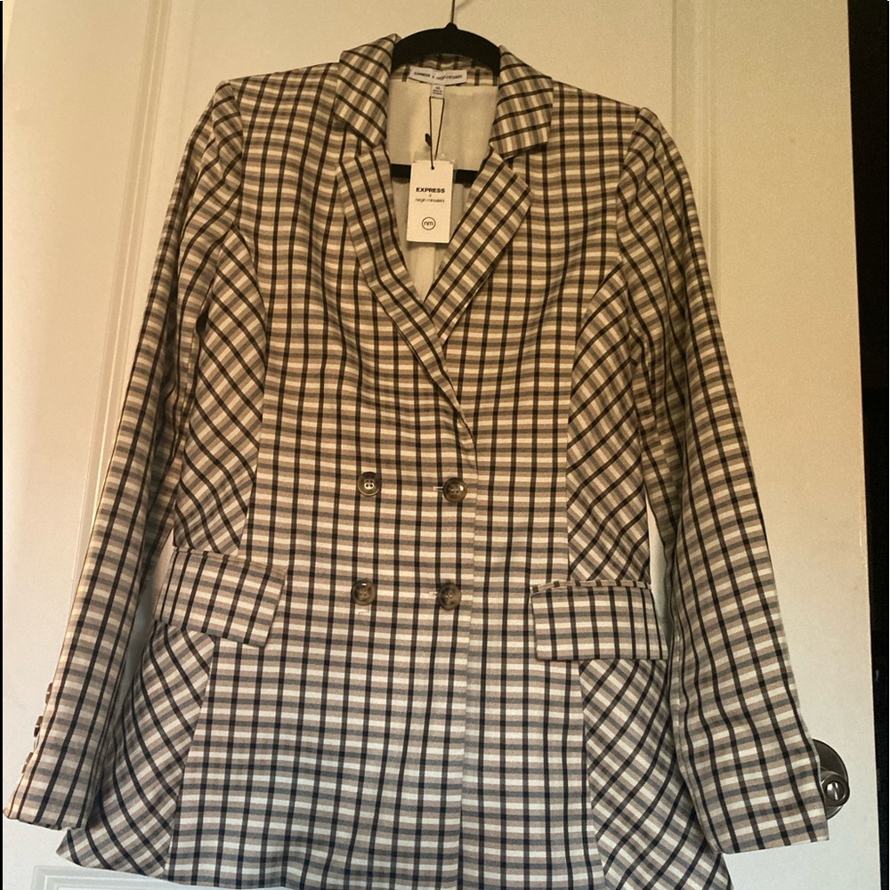 Express Negin Mirsalehi Plaid Woman’s blazer.